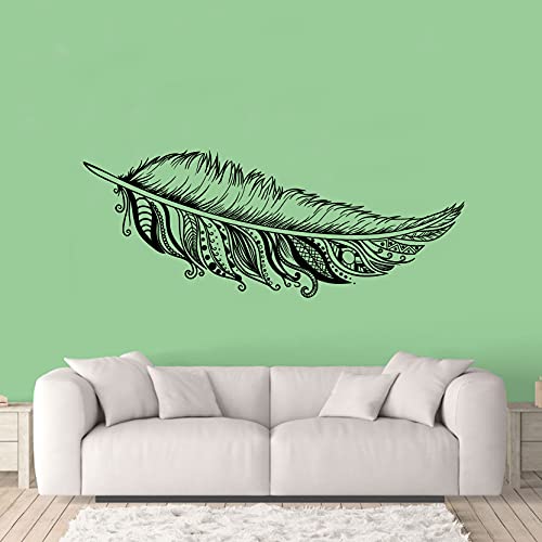 Vinilo Decorativo Negro 12" x 30" Padrón de Plumas de Pájaro miniatura 2