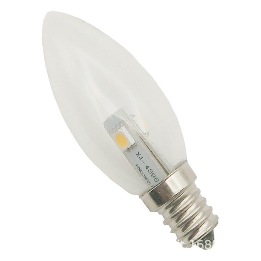1fortunate lights, Paquete de 50 bombillas LED tipo vela, CA 220 V, C25, E14, cubierta de vidrio transparente, luces nocturnas de cristal(2700K Warm White)
