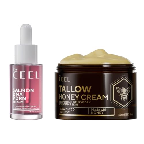 The Ceel Salmon DNA PDRN Serum & Grass-Fed Beef Tallow Honey Cream Bundle – Hydrating Face Serum with Hyaluronic Acid & Peptides + Deep Moisturizing Face & Body Cream with Honey & Shea Butter image 4