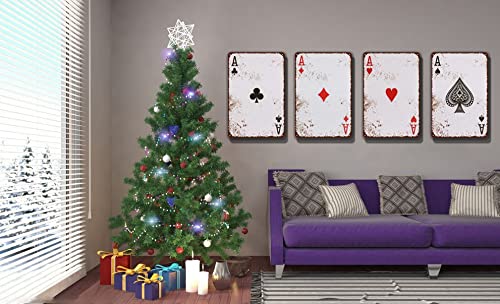 Clcdwg Vintage Poker Tin Sign, The Queen Of Heart Metal Tin Sign, Game Room Home Decorative Signs 12 X 8 Inch #TOP5