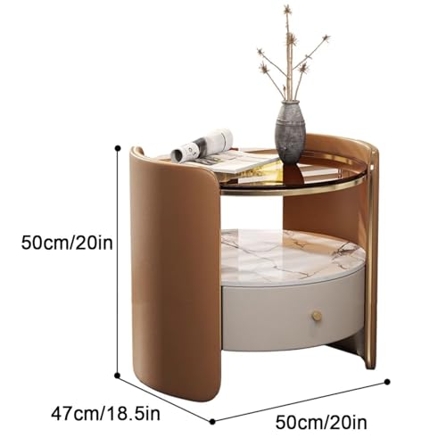 Table d'appoint moderne en verre trempé et table de chevet blanche design