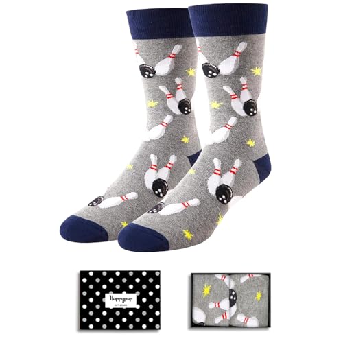 HAPPYPOP Funny Bowling Gifts for Men - Gifts for Bowlers Men Bowling Novelty Socks Stocking Stuffers