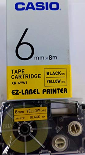 Image of Casio XR-6YW1 Label Printer Tape (Black and Yellow)