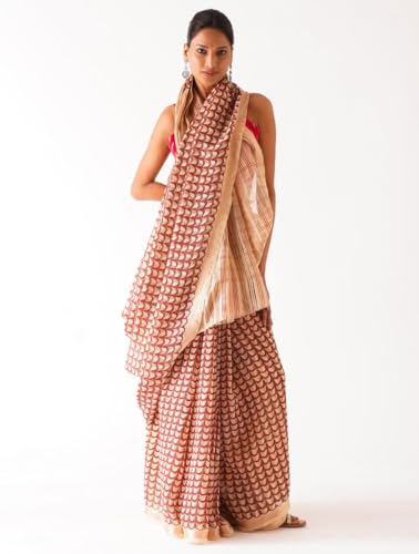 Jaypore block printed silk saree – image 2