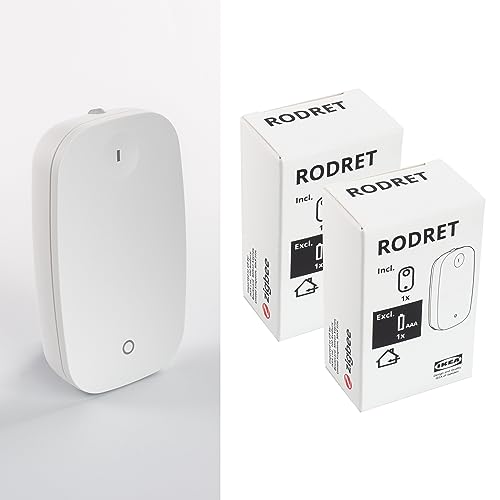 Ikea RODRET Zigbee 805.597.96 - Mando a distancia inalámbrico para sistemas de hogar inteligente, funciona con TRADFRI/DIRIGERA, blanco, 805.597.96 - Juego de 2