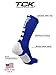 TCK Midline Lacrosse Logo Crew Socks (Royal/White, Medium)