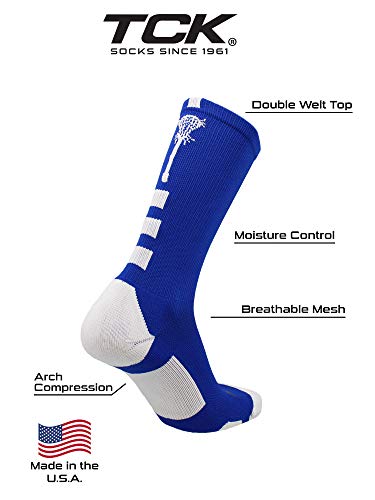 Image of TCK Lacrosse Socks Midline Lacrosse Stick Logo Crew Socks Men Boys Girls Women