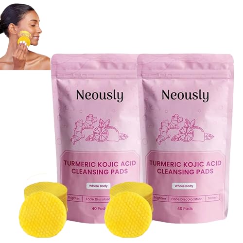 Neously Neously Kojic Acid Pads NeouslyTurmeric Kojic Acid Cleansing Pads Turmeric Exfoliating Face ScrubPads ExfoliatingPads Balance Skin Oil And Water