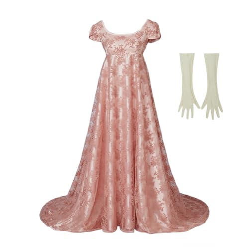 Robe rose style Régence pour femme : costume Edwina de bal vintage