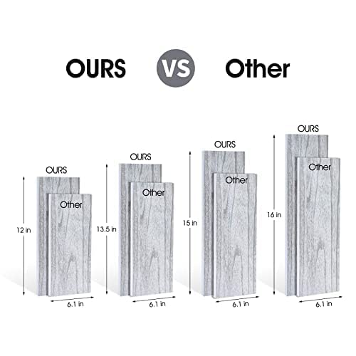 Klvied Floating Shelves Wall Mounted Set Of 4, Rustic Wood Wall Shelves, Storage Shelves For Bedroom, Living Room, Bathroom, Kitchen, Office And More, Gray #TOP2