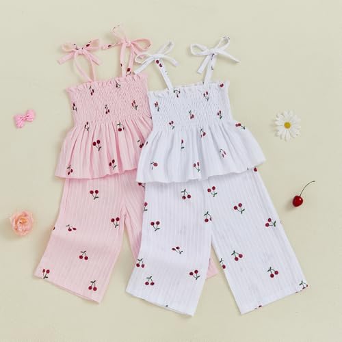Mubineo Toddler Baby Girl Summer Fall Clothes Cute Sleeveless Tops Pant Outfits Set Infant Strap Boho Princess Outfit3
