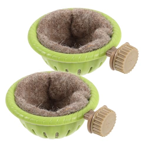 Sosoport 2 Piezas y Diseño para Canarios Verde con Soporte de Plástico Que el Acceso los Padres y Protege los para Jaulas de Cría