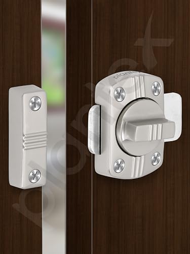 Image of Plantex Baby Latch for Bathroom /Door Latch Lock for Bathroom /Door Stopper /Baby Latch /Door chitkani /Door Latches for Home /Office /Bedroom -Pack of 1 (Satin)