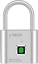 IFITech Fingerprint Lock – Smart Padlock with Keyless Biometric Access (USB Rechargeable) | Designed for Both Personal Spaces and Travel Needs (Small Size) - Silver