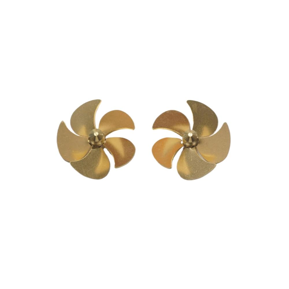 COMODO 1 Pareja 40x3mm 5-Paddle Copper Propellers para 1/100 Escala RC Boats – 40mm OD, 3mm Shaft Hole, Incluye Props de Rotacin Positiva y Negativa(3mm Threaded Hole)