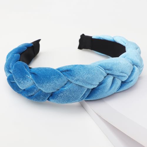 Image of DRESHOW Braided Headbands for Women Velvet Hair Hoop Elastic Criss Cross Hair Bands Accessories