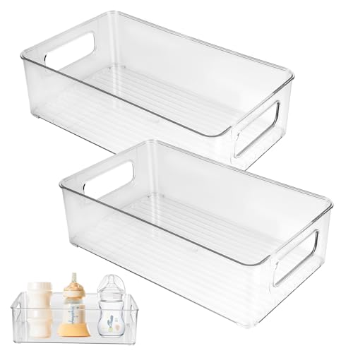 Image of Baby Bottle Organizer Plastic Storage Center for Baby Bottles and Food Jars Baby Bottle Organizer for Cabinet, Perfect Organizer for Kitchen Cabinet, Pantry, Refrigerator, and Countertop（2 pcs）