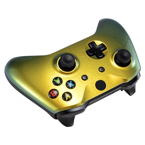 Image of eXtremeRate Gold Green Front Housing Shell Faceplate for Xbox One S & Xbox One X Controller (Model 1708) - Controller NOT Included