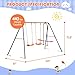 Outdoor Swing Sets for Backyard, 440lbs Load Capacity Swing Stand with 2 Seats and 1 Glider, Heavy Duty A-Frame Metal Outdoor Swing Set for Kids