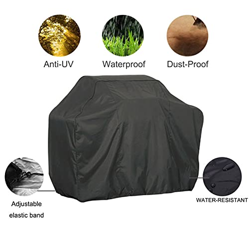 Funda Impermeable para Barbacoa, Color Negro, para Exteriores, Resistente, Redonda, Rectangular, Accesorio para Barbacoa, 71 x 71 x 56 cm