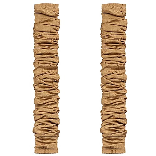 Image of ELFCAB Fabric Cord Cover Chandelier Cord Cover & Chain Cover 2 Pack 6 Feet Use for Chandelier Lamps Pendant Lighting and Wires Easy to Install Fabric Cord Covers Brown Dark Tan