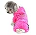 SELMAI Dog Hoodies Jumpsuit for Small Dog Cat Puppy Rhinestone Crown Soft Velvet Winter Hooded Pajamas Tracksuit Outfits Sportswear Jacket with Hat Training Outdoor Pink L