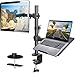 Produktbild HUANUO Monitor Halterung mit Laptop Arm, Monitor Laptop Halterung für 13-32 Zoll Bildschirmhalterung 1 Monitor & 17 Zoll Notebook, VESA 75/100