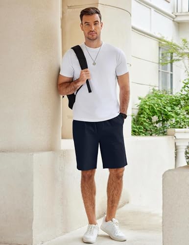 COOFANDY Herren Shorts Casual Baumwolle Kurze Hosen Chino Sommer Freizeithose Elastische Taille mit Taschen – Bild 4
