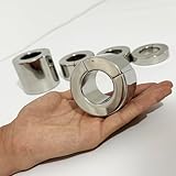 YILUQIFLY Magnetic Cock Ring Scrotum Pendant Ball Stretcher Testis Weight Metal Penis Training Ring Stainless Steel Sex Toys for Men (20mm)