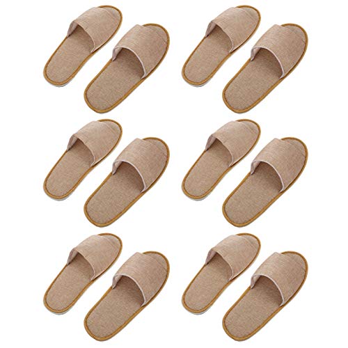6pairs Disposable Cloth Slippers Portable Nonslip Travel Slippers for Hotels Spas and Home Use Open Toe Design for Comfort for Men and Women