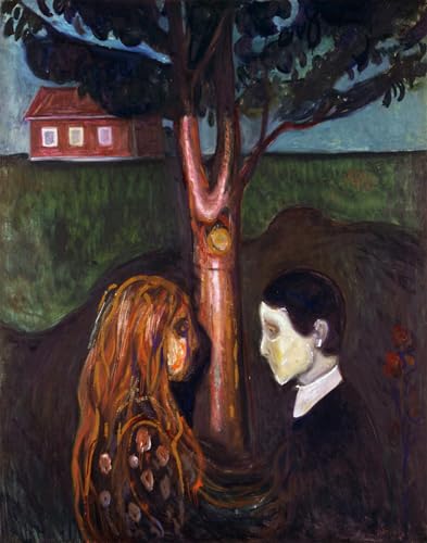 Yeux dans les yeux d'Edvard Munch vintage tableau en toile pour une ambiance romantique