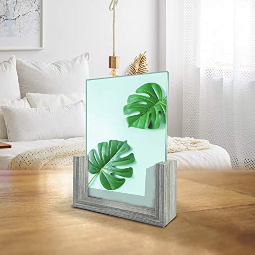 5x7 Photo Picture Frames Glass Set, Frameless Tempered Glass Picture Frame Tabletop Display 5x7 Photograph Home Decor, 2 Packs - Thumbnail 2