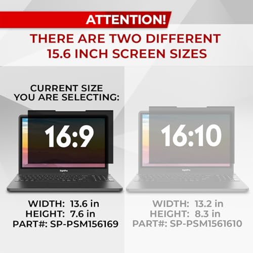 Image of SightPro Magnetic Laptop Privacy Screen 15.6 Inch 16:9 - Patented Removable Laptop Privacy Filter Shield and Protector