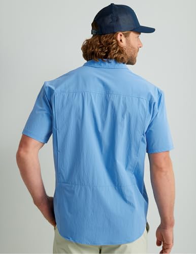 HUK Mens Back Draft Solid Short Sleeve Button Down Shirt, Vented Fishing Shirt for Men, Marolina Blue, Small - image 5