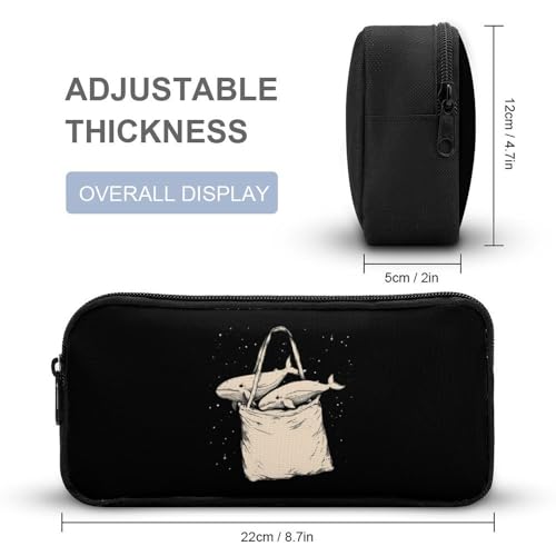 Whale in The Bag Funny Backpack Set Lunch Bag Pencil Case Makeup Bag 3 in 1 for Men Women Travel4