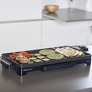 Plancha Grill Taurus Steakmax 2200 - 49x27 cm - Antiadherente - Fácil limpieza - Control temperatura - Negro