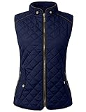 NE PEOPLE Womens Lightweight Quilted Zip Vest, Small, NEWV40NAVY