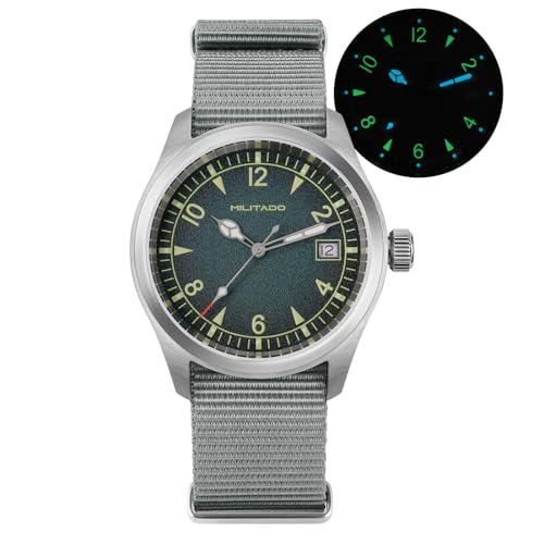 Image of TACTICAL FROG Militado ML08 Field Watch Japanese Sweep VH31 / 515 Movt with Calendar, Men's Military Watch Sapphire Crystal 10 ATM Waterproof Analog Watches for Men