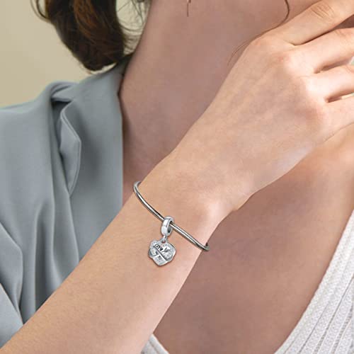 Image of Best Friendship Sister Love Charm Spinning Heart Cubic Zirconia Bead for Pandora Bracelet