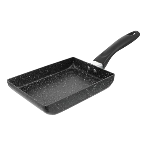 SECFOU 1 Pieza Sartén Antiadherente para Tortillas y Huevos Sartén Cuadrada de Cocina para Desayunos Casa Mango Ergonómico y Mini para Cocinas de Inducción