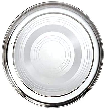 Zero To Infinity Store Stainless Steel Round Dinner Plate Thali Regular Use Dishes,Serving Plates Size 11 INCH (Set of 2 Pieces)