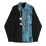 [ＹＵＮＨＥＮ] タイダイシャツ レディース 長袖 開襟シャツ オーバーシャツ ワイシャツ 原宿系 トップス 男女兼用 秋 アウター ゴシック 秋服 地雷系 かわいい(9ブルー)