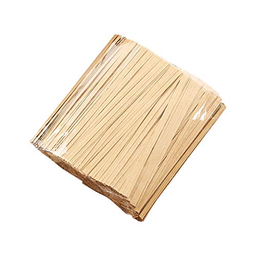 YOFASEN Attache Lien Fil Fer Twist Tie - 1000PCS Papier kraft Lien Torsadé avec 2 Couleurs pour Sachet Bonbons Biscuits Sucettes, Marron, 10cmx4mm