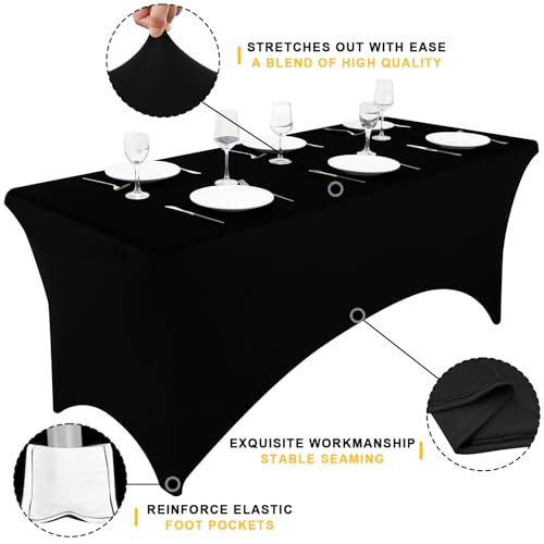 Smiry 2 Pack Spandex Table Cloth 6Ft, Elastic Fitted Stretch Tablecloths For Rectangle Tables thumb #1