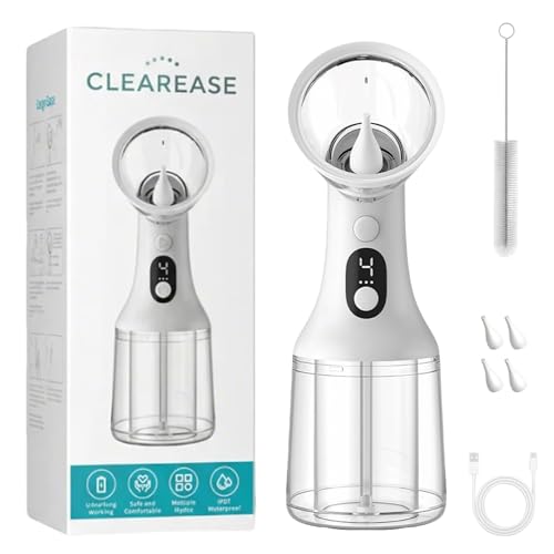 Clear Ease Ear Cleaner Clearease Ear Wax Removal Safe Ear Cleaning Device with 4 Pressure Modes & LED Display USB Rechargeable Water Flushing System for Ear Wax Removal at Home