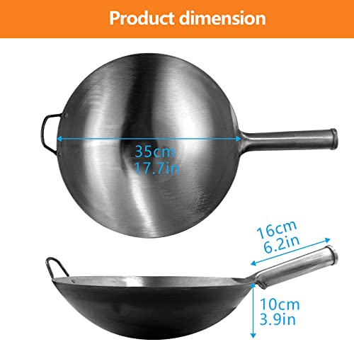 Wok de Hierro Fundido, 36 cm, sin Recubrimiento miniatura 6