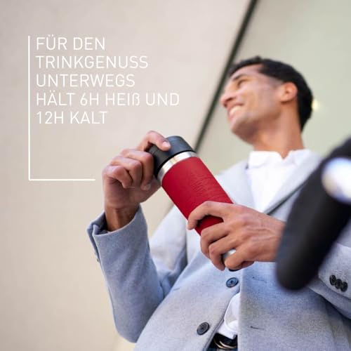 Emsa N20222 Travel Mug Classic Isolierbecher 0,5 Liter, neuer Komfort-Schraubverschluss, Edelstahl, 6h heiß und 12h kalt, 100% dicht… – Ansicht 4