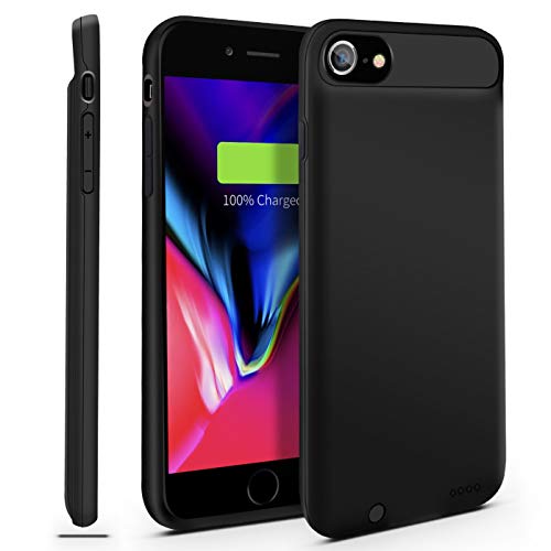 Gright iPhone 7/8 Battery Case, 3000mAh [Can Support Lightning to Lightning Earphone/Microphone] Ultra Slim Portable Charger iPhone 7 (4.7 inch) Charging Case (Black 4.7 inch)