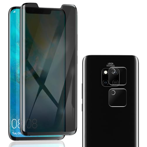 Cmiuubrer 1 Pack for Huawei Mate 20 Pro Privacy Screen Protector with 2 Pack Camera Lens Protector. Easy Installation, Anti Spy Flexible TPU Film NOT Tempered Glass for Huawei Mate 20 Pro
