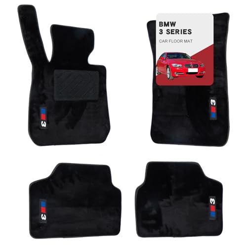 Custom 3D car mats for BMW 3 Series 2008-2012 (320i 325i 328i 330i 335i M3) Glowing Wool Carpet Car Mats - Custom Fit Anti-Slip All-Weather Protection with Logo